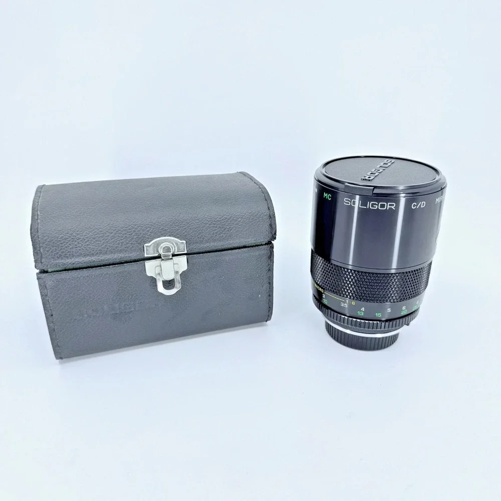 SOLIGOR C/D 500mm Mirror Lens Catadioptric Hood ND2X ND4X 1A case Canon T Mount